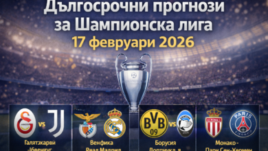 Дългосрочни прогнози за Шампионска лига 17.02.2026