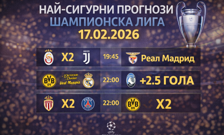 Шампионска лига прогнозички 17.02.2026
