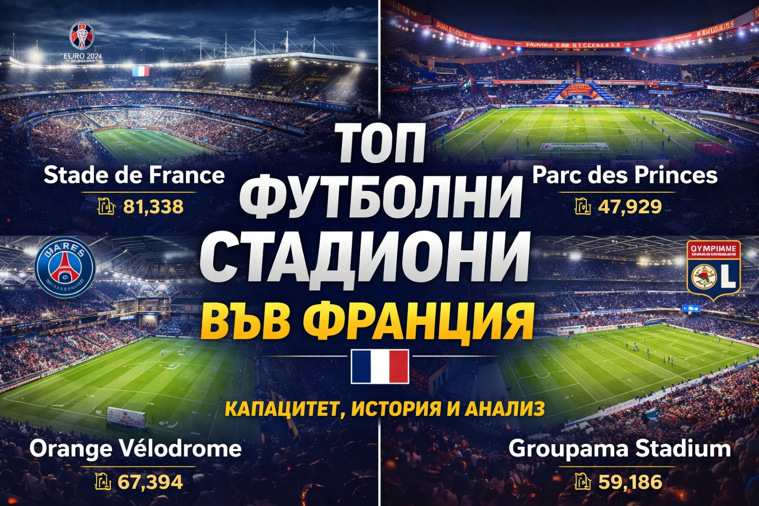 Топ футболни стадиони във Франция